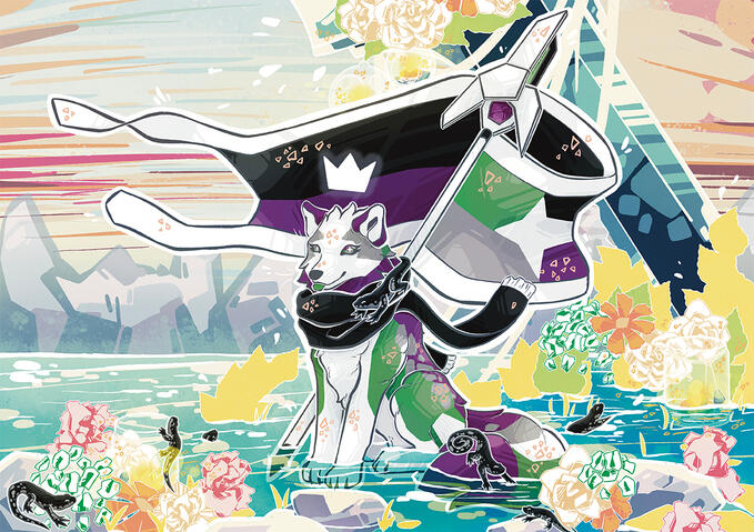 A-Spectrum Wolf Illustration Poster Illustration