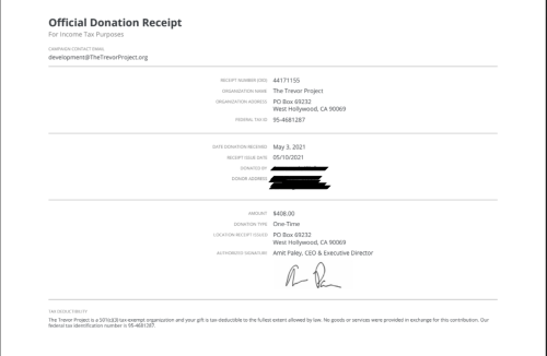 Donation Receipt Donation Receipt