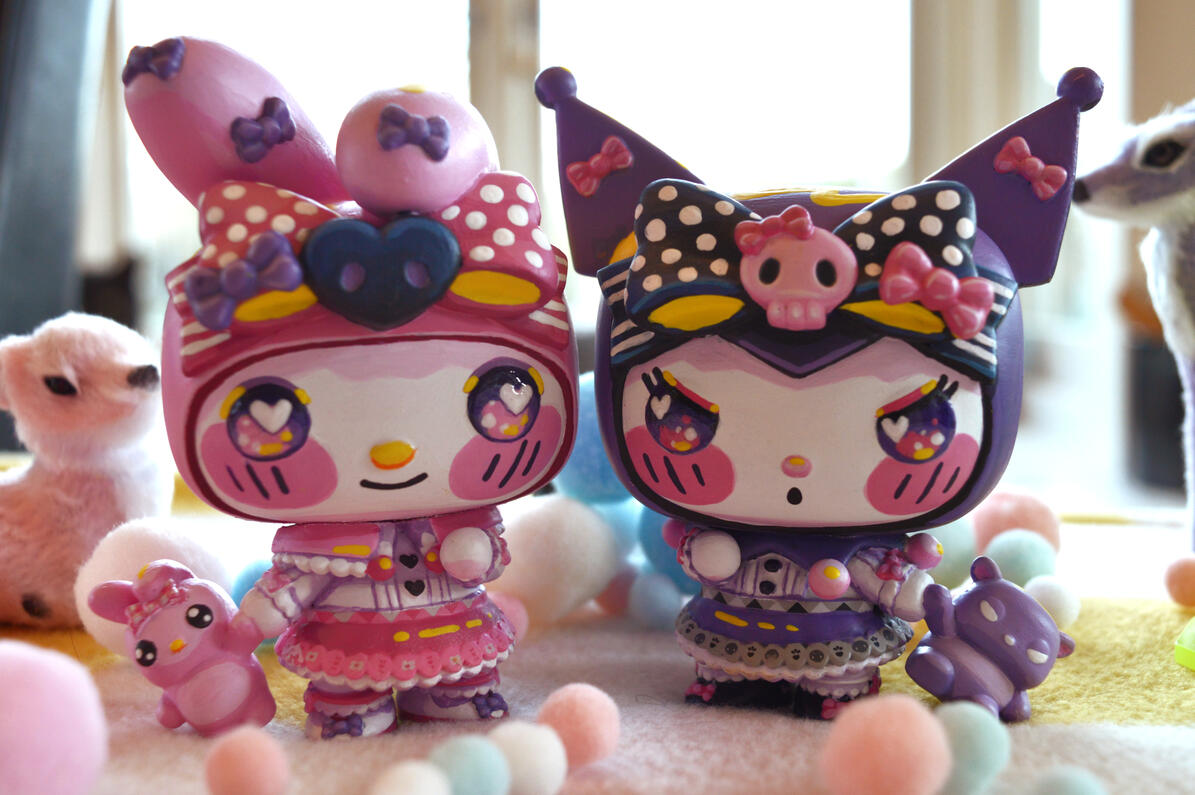 Terada Tera Style Kuromi & My Melody Hand-painted Funko POP!'s
